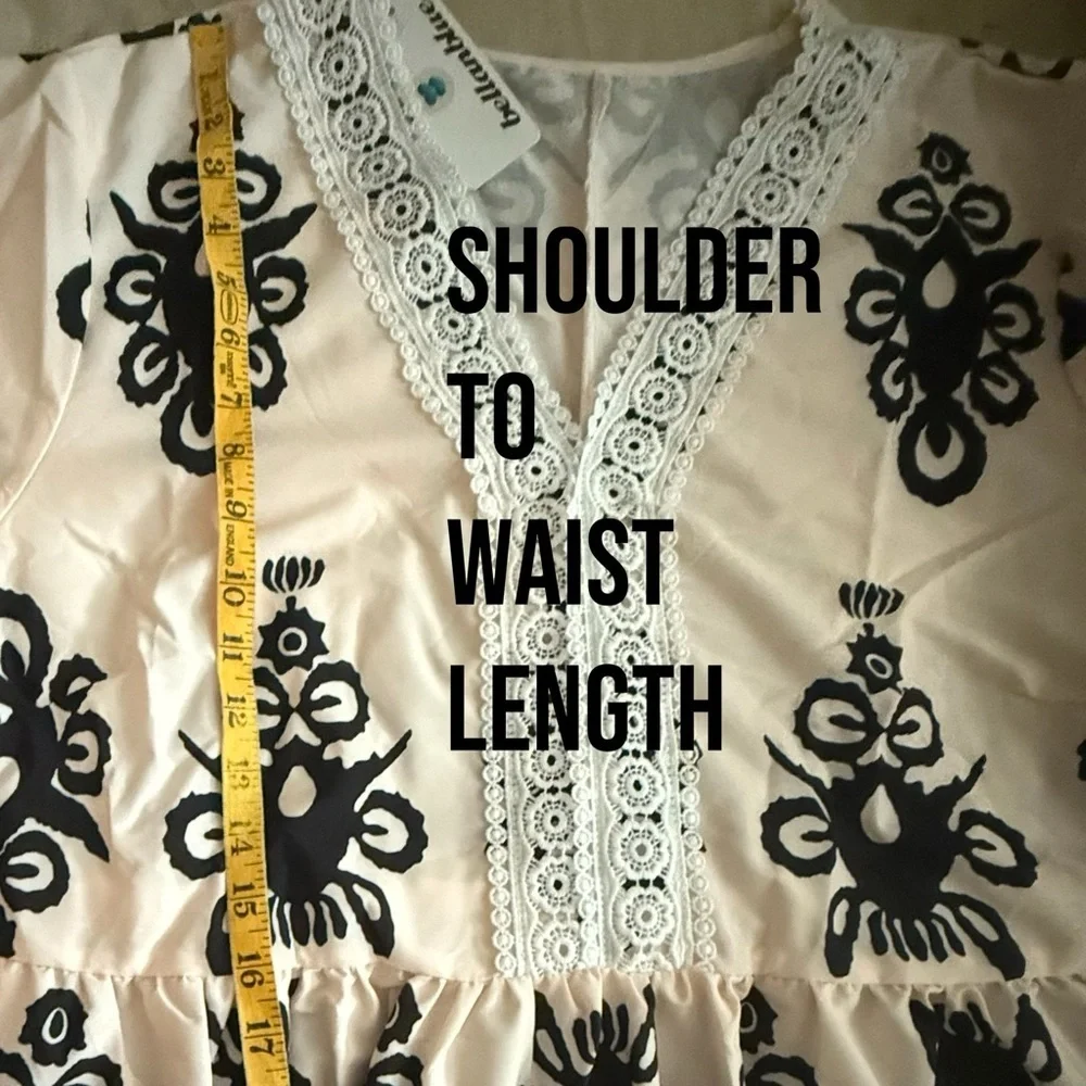 Betty Cream Boutique+ Faux Embroidered Cream: White Lace & Black Accents NWT 3X